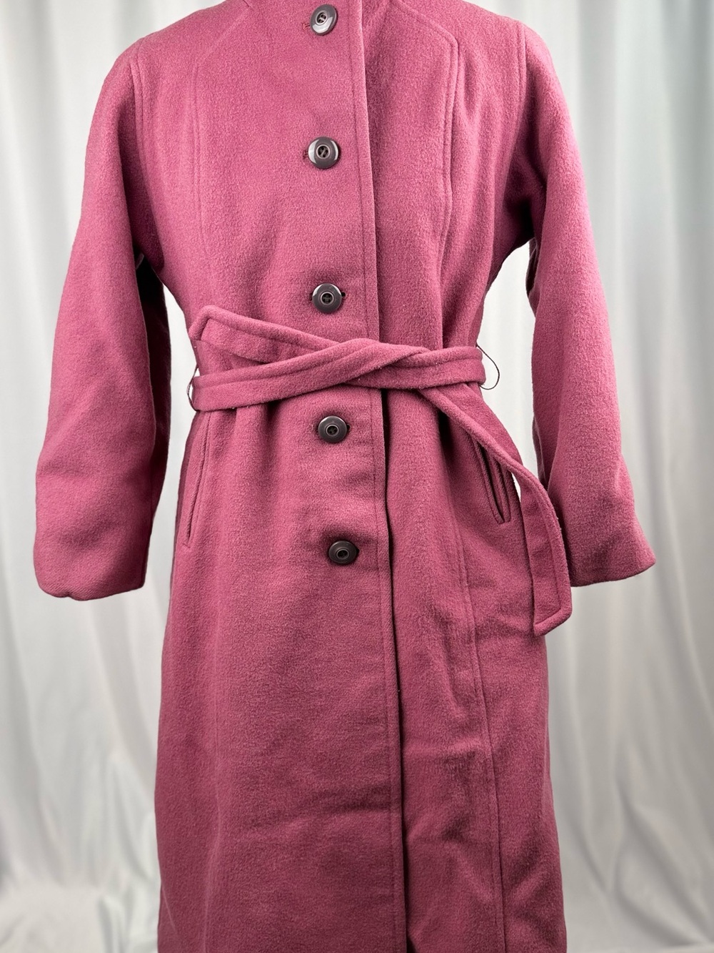 Women's Belted Wool-Blend Coat in Rose